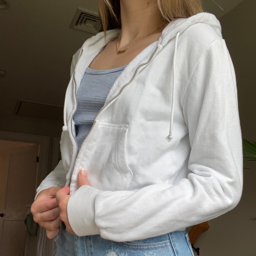 brandy melville cropped zip up hoodie